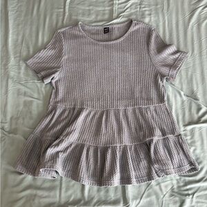 Sage Green Textured Peplum Top